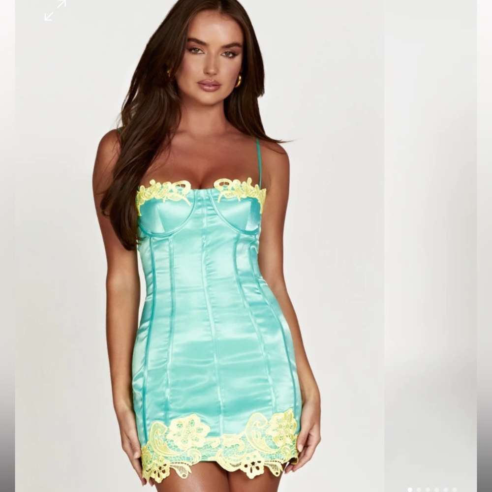 Meshki Tatiana Corset Mini Dress in Mint